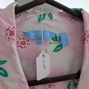 Draper James Pink and Green Floral Top